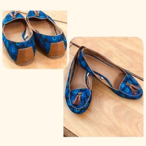 MERONA BLUE AND TAN LOAFERS SZ 8